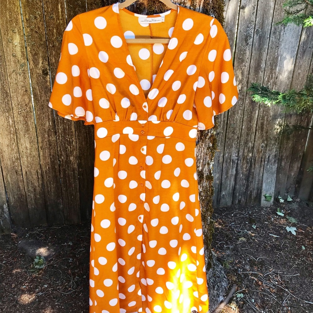 Oh so trendy brown polka dot dress